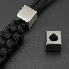 Square TC4 CNC Knife Lanyard Bead EDC DIY Parachute Pendant Rope Braiding Tool 07FC0E-D4 - KOEEK