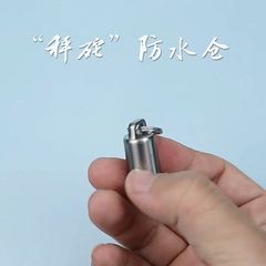 Titanium Waterproof Container Gas Tank EDC Survival Pill Box Keychain Survival 07FC0E-D4 - KOEEK