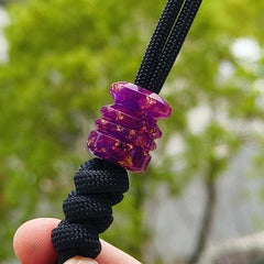 Resin Knife Lanyard Bead Paracord Necklace Pendant EDC Bracelet Bead DIY Purple 07FC0E-D4 - KOEEK