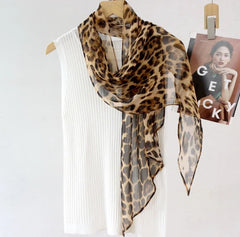 Mulberry Silk Wrap Square leopard Print Scarf Neckerchief Shawl 160X33cm 07FC0E-D4 - KOEEK