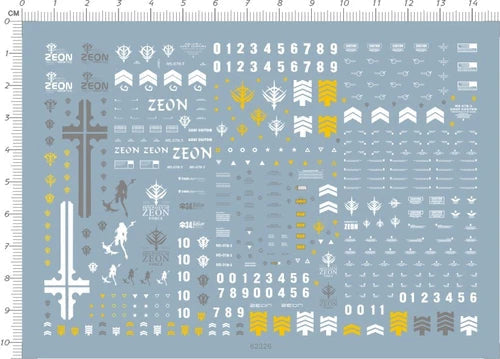 Detail Up HG 1/144 MS-07B-3 Gouf Custom B3 GDM Model Water Slide Decal 07FC0E-D4 - KOEEK
