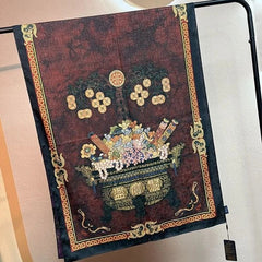 Silk Scarf 70x180cm Double Sided Print Chinese Style Shawl Wrap Long Scarf Women 07FC0E-D4 - KOEEK