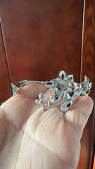 Handmade Magnolia Ladies Bracelet Exquisite Beautiful Fashion Silver Jewelry 07FC0E-D4 - KOEEK