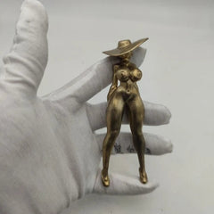 12Cm Chinese Bronze Copper Statue Hand Carved Naked Girl 07FC0E-D4 - KOEEK
