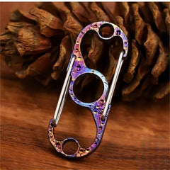 Titanium S Carabiner Clip Dual Spring Carabiner Snap Hook Keychain EDC 07FC0E-D4 - KOEEK