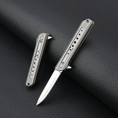 Titanium Alloy Pocket Folding Knife D2 Steel Blade Outdoor EDC Keychain Tool 07FC0E-D4 - KOEEK
