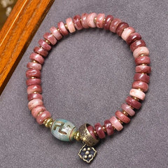 8.2x3.2mm Bead Bracelet Single Loop Tibetan Style Mala Prayer Beads Bracelet 07FC0E-D4 - KOEEK