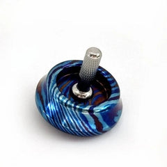 Titanium Damascus Spinning Top Desktop Spinner Fidget Toy Gyro Gyroscope Gift 07FC0E-D4 - KOEEK
