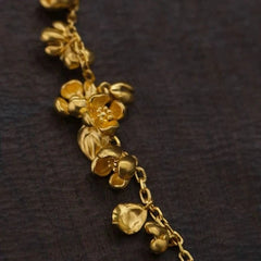 Gold Plated Osmanthus Bracelet Chinese Style Vintage Wrist Jewelry Gift 07FC0E-D4 - KOEEK