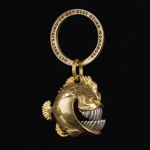 Piranha Bell Pendant Fun Metal Keychain Bag Charm Keyring Decor 07FC0E-D4 - KOEEK