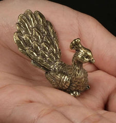 Tabletop Figurine Brass Peacock Animal Statue Small Sculpture Home Decor Gifts 07FC0E-D4 - KOEEK