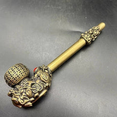 Smoking Tools Vintage Copper Pixi Pipe Old Style Big Smoking Pot Dry Smoking Bag 07FC0E-D4 - KOEEK