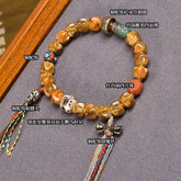 9.8*7.5mm Tibetan Bead Bracelet Mala Prayer Beads Handicraft Bead Bracelet 07FC0E-D4 - KOEEK