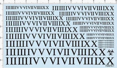 Black Different Scale Military FONTS 7 roman Numbers Markings Water Slide Decal 07FC0E-D4 - KOEEK