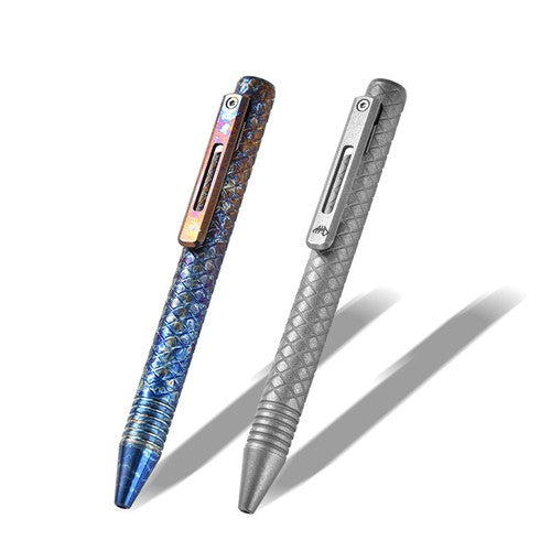 EDC Titanium Alloy Pen Working Learning Pen Ballpoint Signature Tool Pen W/ Clip 07FC0E-D4 - KOEEK
