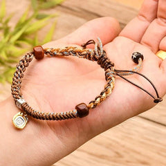 Handmade Tibetan Style Cord Bracelet Handcrafted Cotton Rope Adjustable 07FC0E-D4 - KOEEK