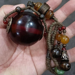 Ethnic Style Sea Lilac Stone Handheld Artifact Collectible Decoration 07FC0E-D4 - KOEEK