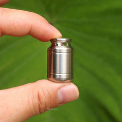 Titanium Waterproof Container Gas Tank EDC Survival Pill Box Keychain Survival 07FC0E-D4 - KOEEK
