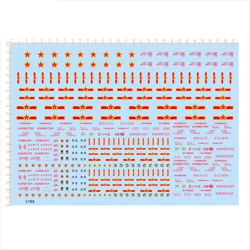 1/144 PLA Cultural Revolution slogan Military Markings Tank Airforce Water Decal 07FC0E-D4 - KOEEK