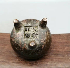 Retro Bronze Censer Ornament Mini Incense Burner Chinese Collectible Hand-carved 07FC0E-D4 - KOEEK