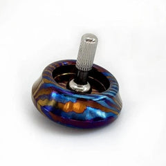 Titanium Damascus Spinning Top Desktop Spinner Fidget Toy Gyro Gyroscope Toy 07FC0E-D4 - KOEEK