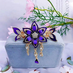 Ancient Chinese Style Hair Pin Phoenix Rhinestone 5-Prong Vintage Hair Comb 2pc 07FC0E-D4 - KOEEK
