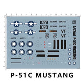 1:72 P-51C mustang Chinese Air Force USAAF 1944 1945 Markings Water Slide Decal 07FC0E-D4 - KOEEK