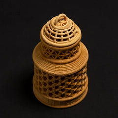 Boxwood Carved Cricket Cage Grasshopper Small Pet Animal Holder Display Decor 07FC0E-D4 - KOEEK