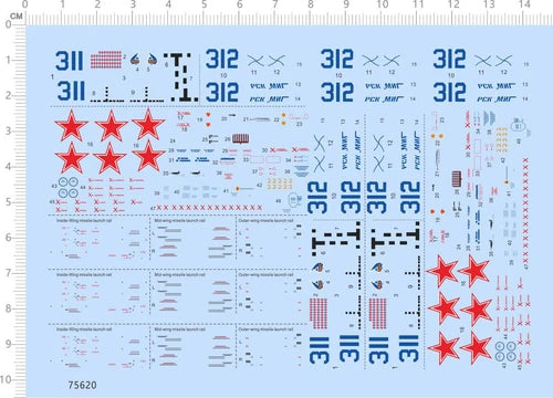 1/72 Russia MIG-29K Fulcrum 311 carrier-based Fighter Markings Water Slide Decal 07FC0E-D4 - KOEEK