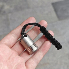 Titanium Waterproof Pill Case Box Organizer Container Portable Keychain Pendant 07FC0E-D4 - KOEEK