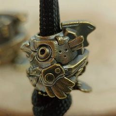Robot Bird Brass Bead Parachute Cord Knife Lanyard Pendant EDC DIY Accessories 07FC0E-D4 - KOEEK