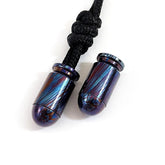 EDC 1PC Titanium Damascus Bullet Shape Knife Lanyard Bead Paracord Pendant Craft 07FC0E-D4 - KOEEK