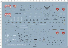 1/72 HASEGAWA AV-8B harrier mouth teeth heart Model Kit Water Slide Decal 07FC0E-D4 - KOEEK