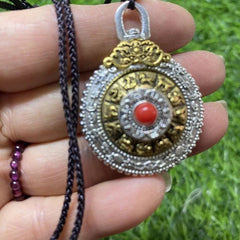 Tibetan Silver Mantra Spinner Pendant Keychain Bag Charm Ornament 42x32x17mm 07FC0E-D4 - KOEEK