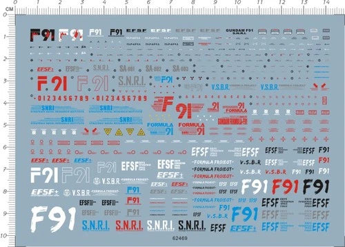 Detail Up HG 1/144 F91 GDM Formula 91 Figure Model Markings Water Slide Decal 07FC0E-D4 - KOEEK
