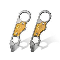 Titanium PEI Bottle Opener Pry Bar Crowbar Wrench EDC Pocket Multi Tool Keychain 07FC0E-D4 - KOEEK