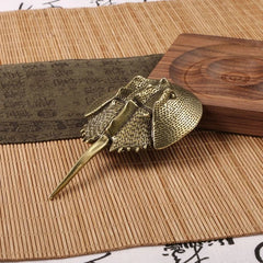 Chinese Brass Ornament Ancient Marine Life Collection Horseshoe Crab Art Statue 07FC0E-D4 - KOEEK