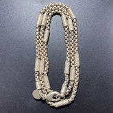Antique Old Silver Necklace Vintage Chinese Craft Artwork silver-plated Chain 07FC0E-D4 - KOEEK