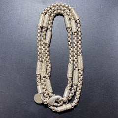 Antique Old Silver Necklace Vintage Chinese Craft Artwork silver-plated Chain 07FC0E-D4 - KOEEK