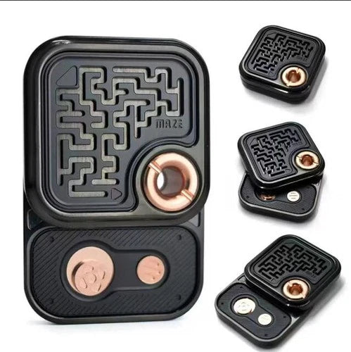 Maze Side-Push Fidget Slider Stylish Stainless Steel Mechanical Fidget EDC Toys 07FC0E-D4 - KOEEK