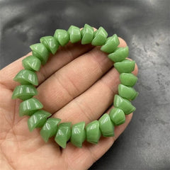 Jade Ingot Bracelet Green Ingot Luck Bead Bracelet 07FC0E-D4 - KOEEK