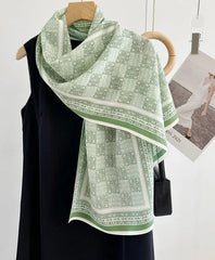 Silk Mulberry 150X16cm Scarf Women Neckerchief Wrap Shape Totem Print 07FC0E-D4 - KOEEK