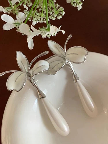 Iris Flower Drop Earrings Water Shape Studs Elegant Fashion Jewelry for Women 07FC0E-D4 - KOEEK