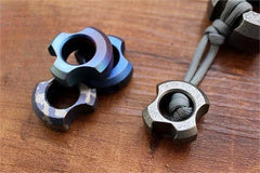 EDC Titanium Alloy Beads Knife Lanyard Bead Paracord Keychain Pendant DIY Beads 07FC0E-D4 - KOEEK