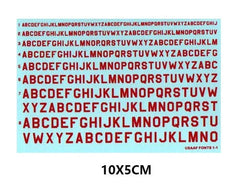 Red Different Scale USSAAF FONTS 1-1 Uppercase Letter Model Water Slide Decal 07FC0E-D4 - KOEEK