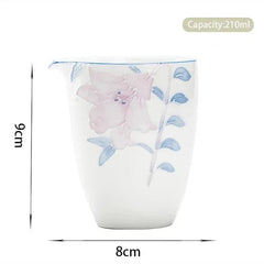 Chinese Ceramic Fair Cup Handmade Relief Flowers Teacup Household Porcelain 07FC0E-D4 - KOEEK