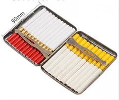 3.7" Antique Metal for Maitreya Buddha Cigarette Case Hand Carved 20 Cigarettes 07FC0E-D4 - KOEEK