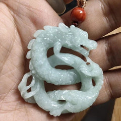 Natural Jade Dragon Pendant Necklace Nine Dragons Wealth Amulet Jewelry 07FC0E-D4 - KOEEK