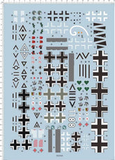 1/32 Germany Fw-190 bf-109 Me-109 Fighter Markings Transfer Sheet Water Decal 07FC0E-D4 - KOEEK