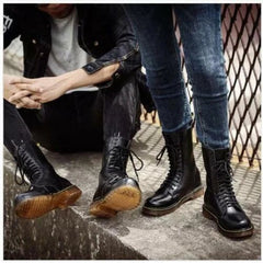 Retro Military High Quality Boots Cowhide Leather Boot Round Toe Long Tube Gift 07FC0E-D4 - KOEEK